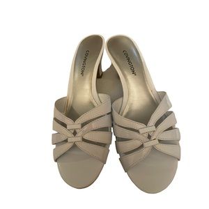 Covington white slip on heels size 6.5 NIB